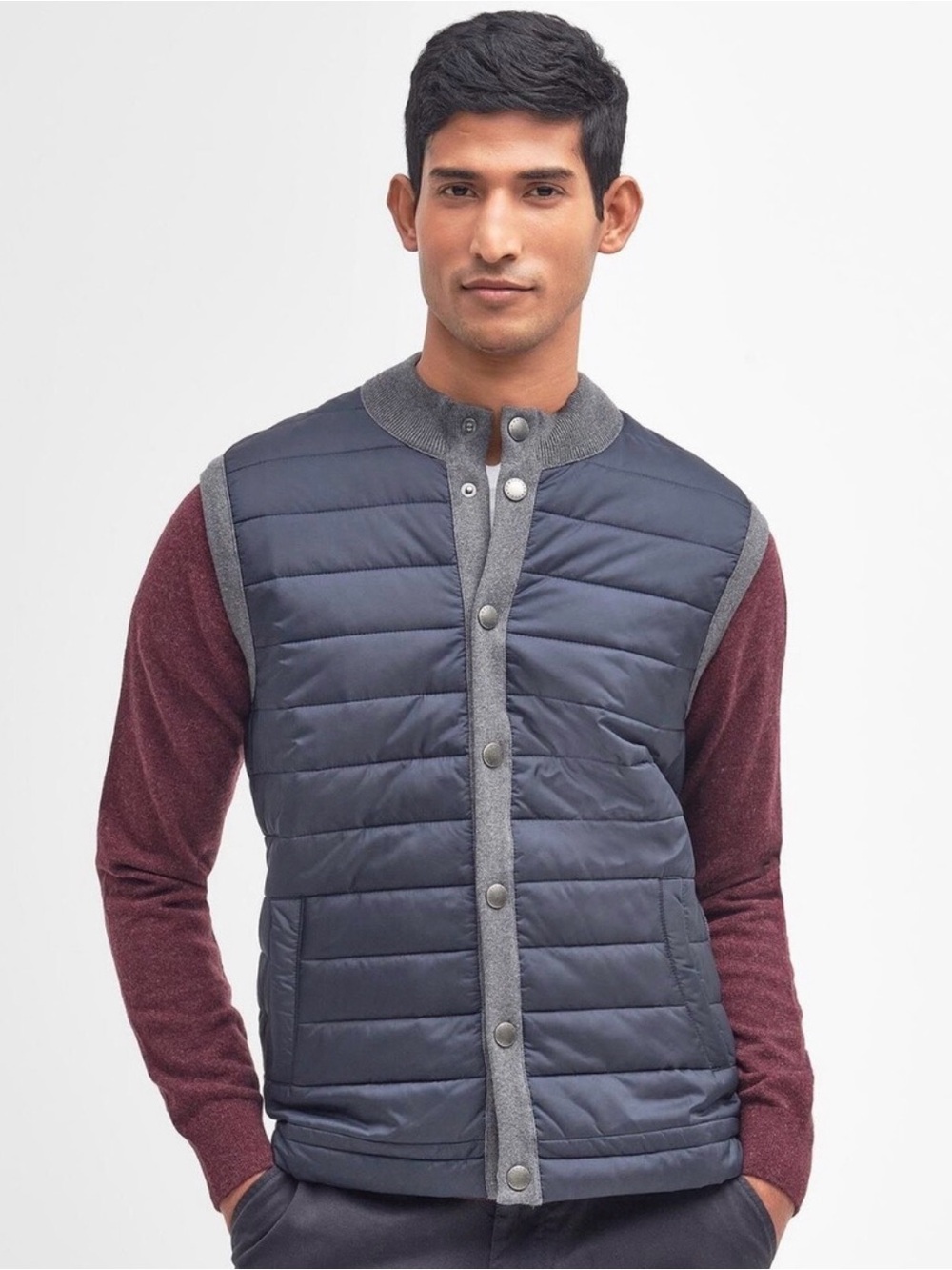 BARBOUR Mid Gray Essential Gilet Size Medium in perfect condition